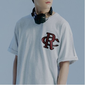 韓國Romantic Crown - ATHLETIC LOGO TEE SHIRT_LIGHT GREY